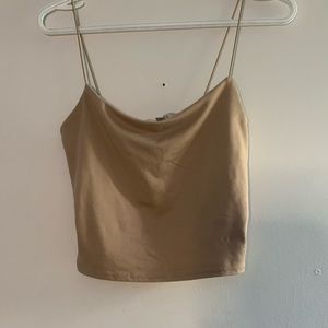 Tan cropped tank top